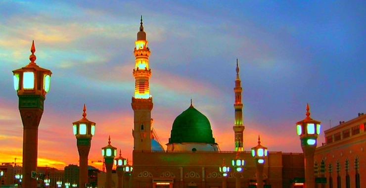 masjid e nabvi green gumbad